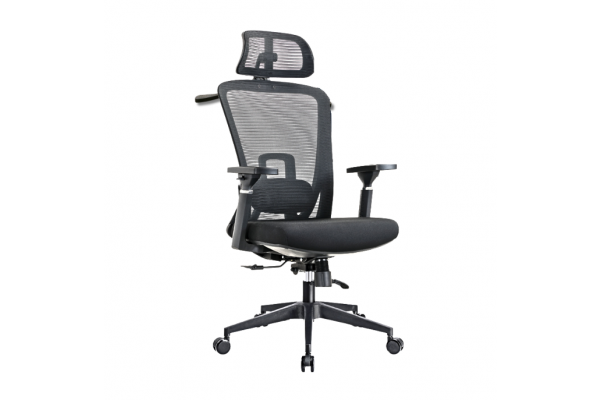 Fotel biurowy K24 PROBALANCE CZARNY zgodny z normami BHP z wieszakiem, pełna regulacja